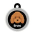 Taggie, Poodle Brown Dog Tag, Circle