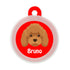 Taggie, Poodle Brown Dog Tag, Circle