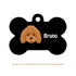 Taggie, Poodle Brown Dog Tag, Bone