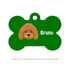 Taggie, Poodle Brown Dog Tag, Bone