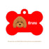 Taggie, Poodle Brown Dog Tag, Bone