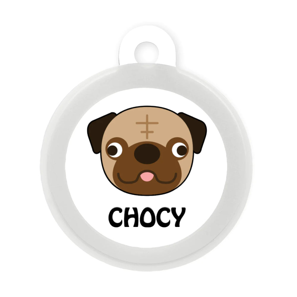 Taggie, Pug Dog Tag, Circle