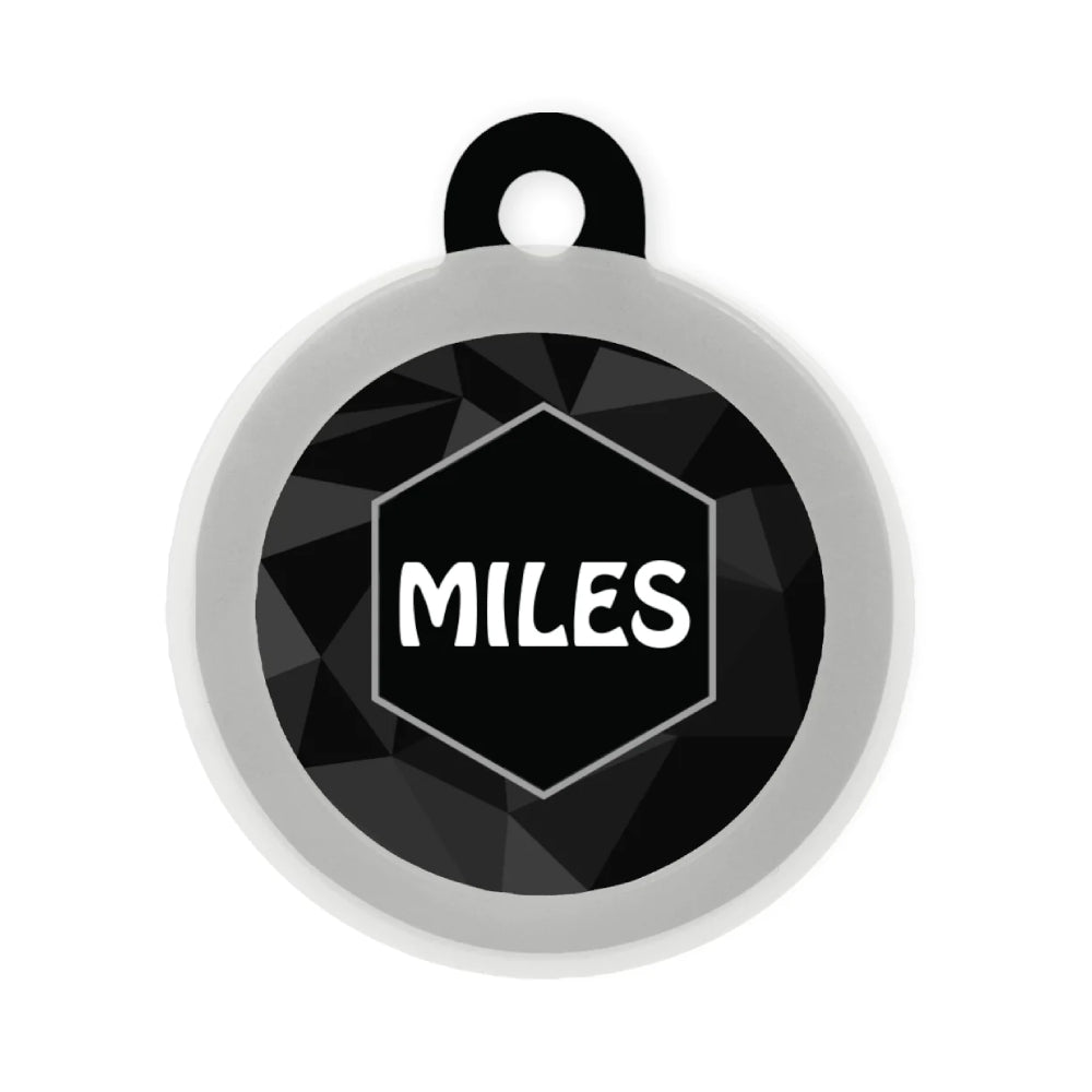 Taggie, Black Geometroholic Pet Tag, Circle