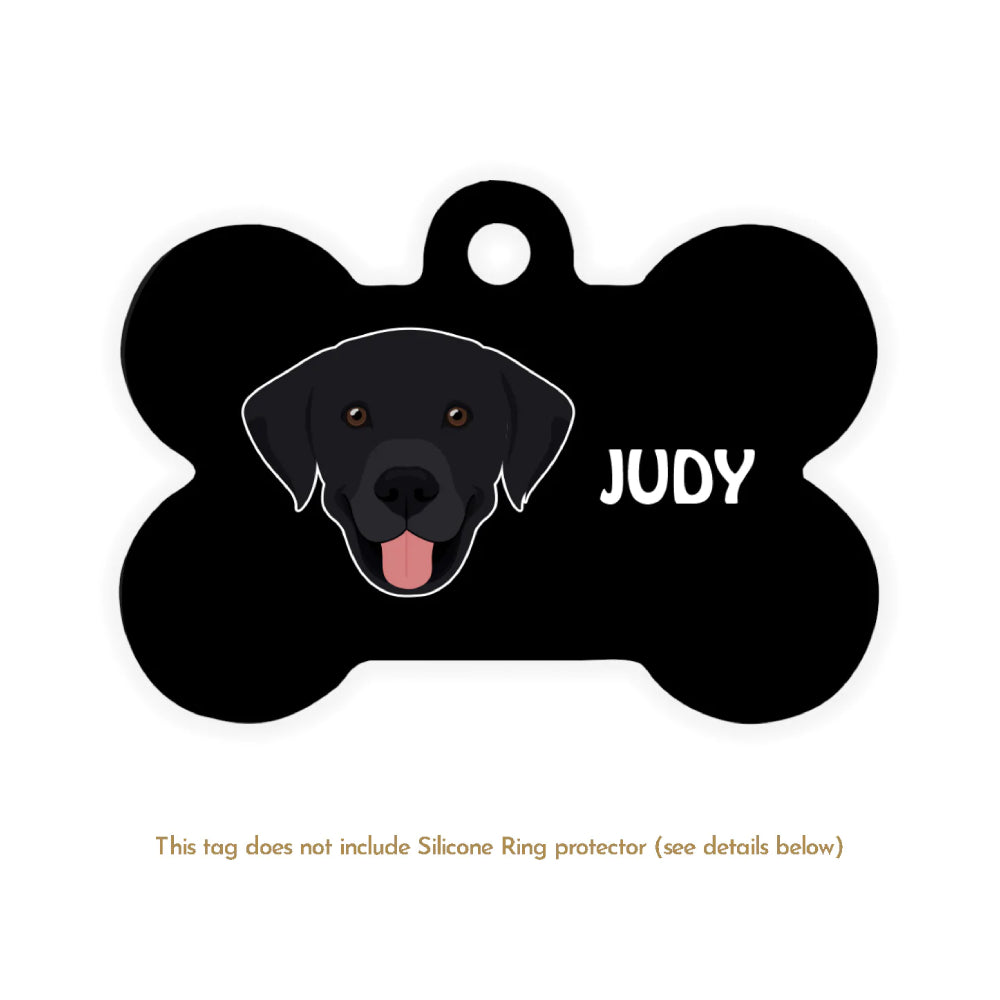 Taggie, Labrador (Black) Dog Tag, Bone