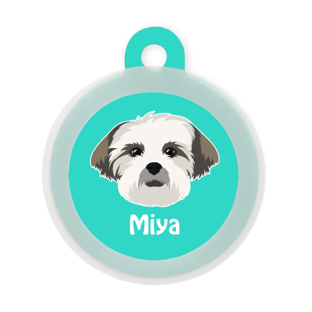 Taggie, Lhasa Apso Dog Tag, Circle