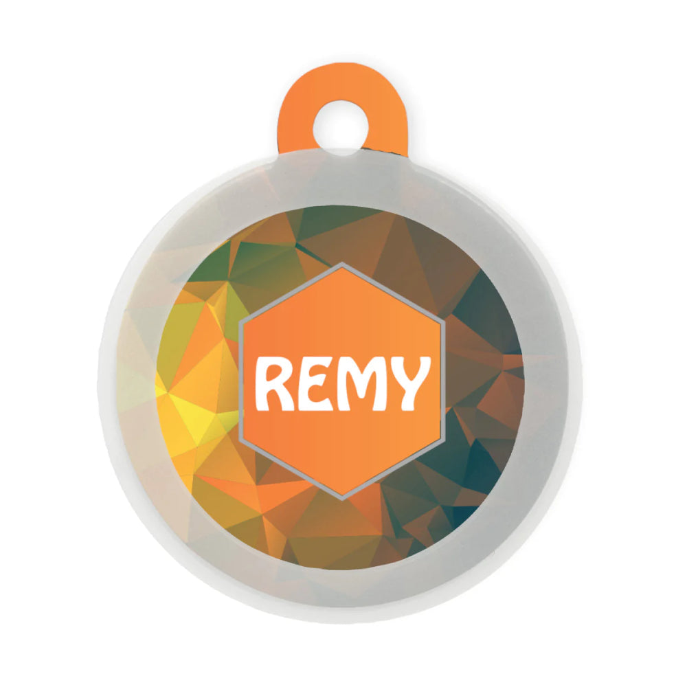 Taggie, ellow Geometroholic Pet Tag, Circle