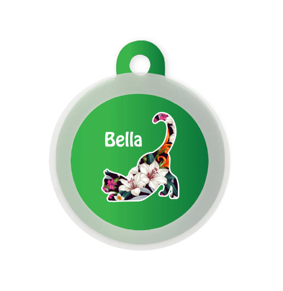 Taggie, Tropical Lilly Cat Tag, Circle