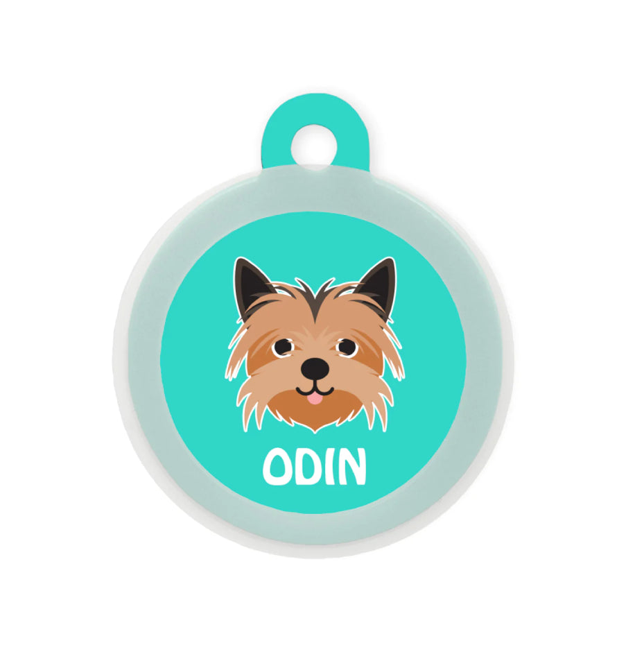 Taggie, Yorkhire Terrier Dog Tag, Circle