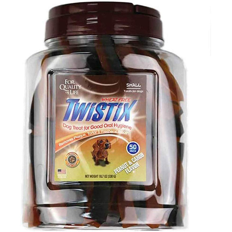 Twistix Canister Peanut & Carob 50 Sticks