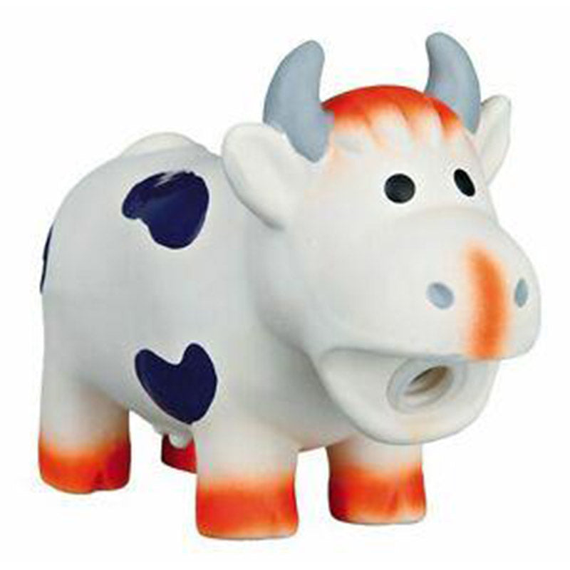 Trixie Latex Cow Dog Toy with Animal Sound, 19 cm