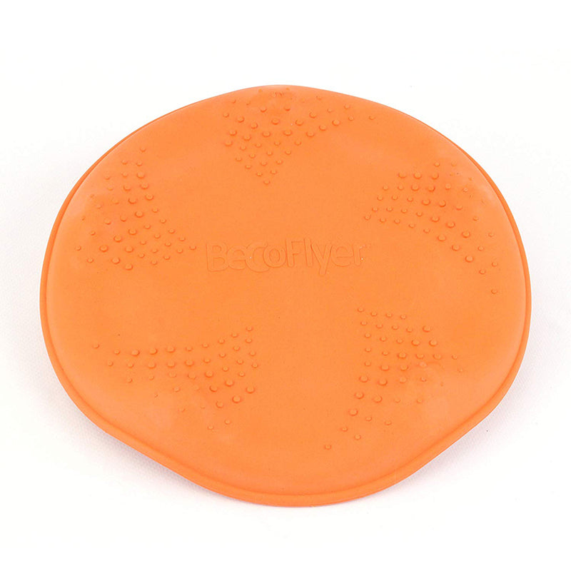 Beco Flyer - Natural Rubber Fetch Frisbee for Dogs, Orange