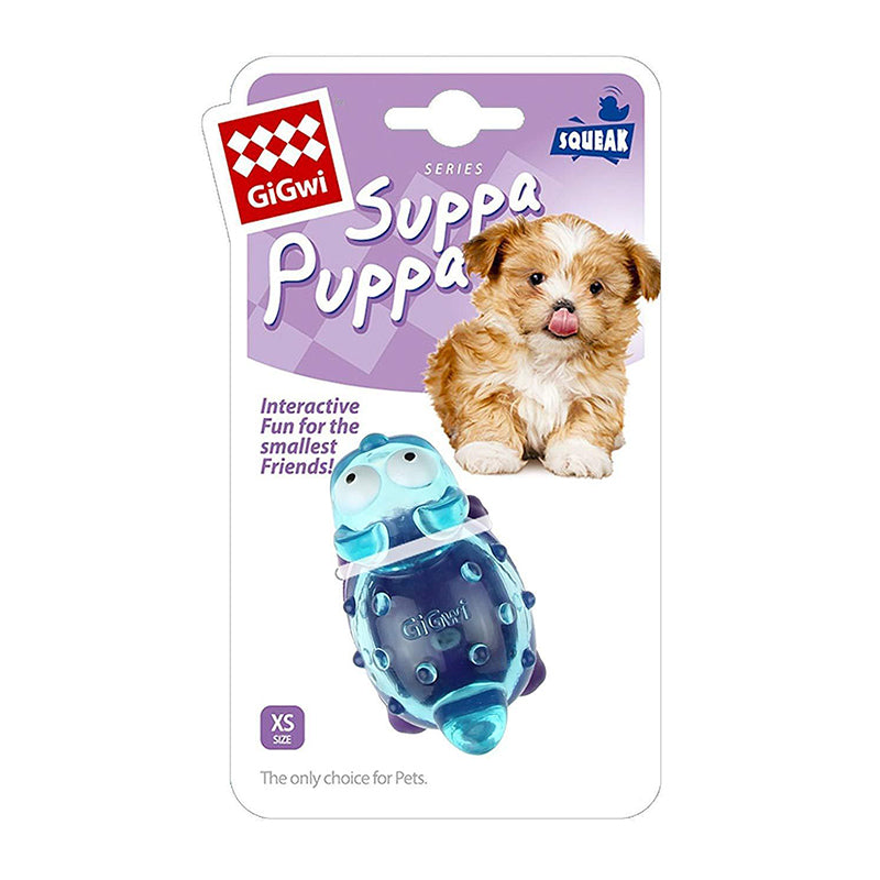 GiGwi Suppa Puppa Bear Dog Toy, Blue/Purple, Small