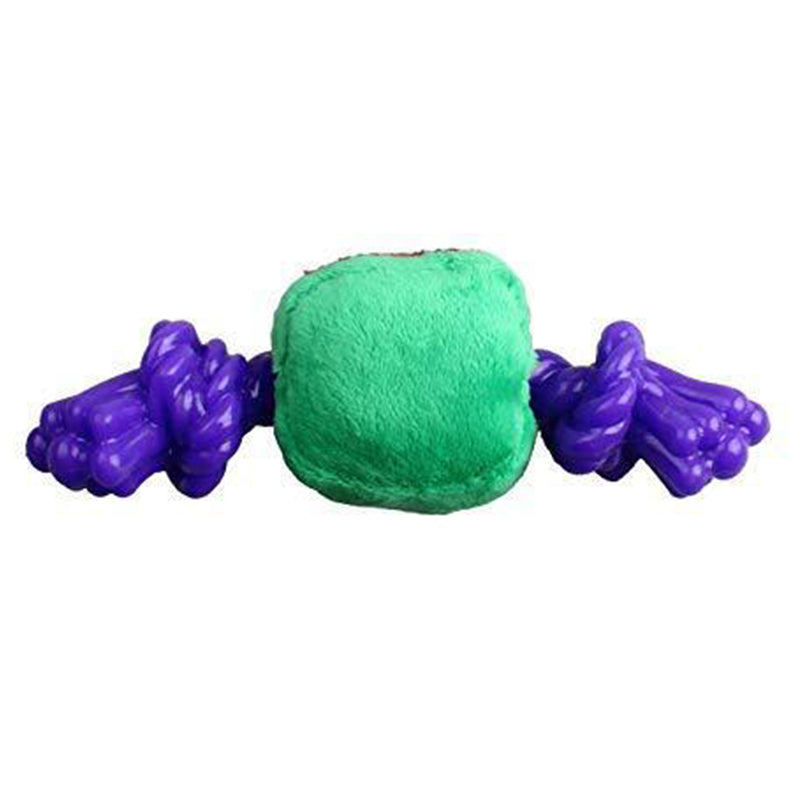 GiGwi Monster Rope Dog Toy, Squeaker Inside Plush/Tpr, Green, Medium