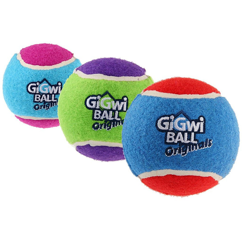 GiGwi Tennis Ball Originals Dog Toy, Medium (Pack of 3)