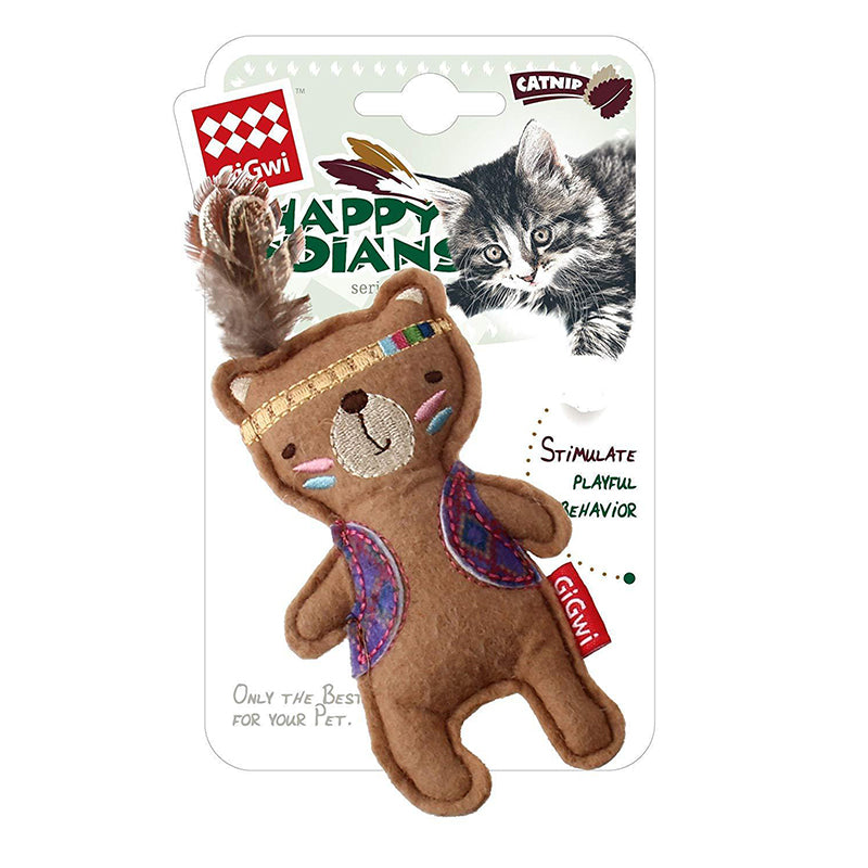 GiGwi Happy Indians Bear Cat Toy