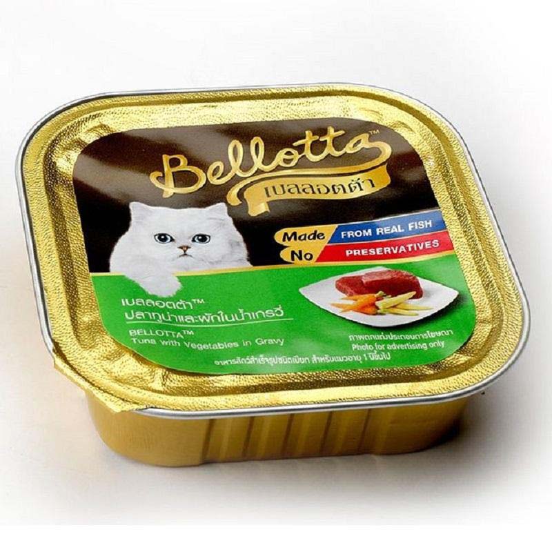 Bellotta Tuna with Vegetables in Gravy Tray for Cat, 80 g